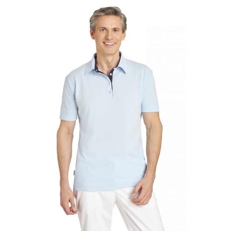 Heute im Angebot: Poloshirt 2637 von LEIBER / Farbe: hellblau-marine / 95 % Baumwolle 5 % Elasthan in der Region Berlin Tiergarten