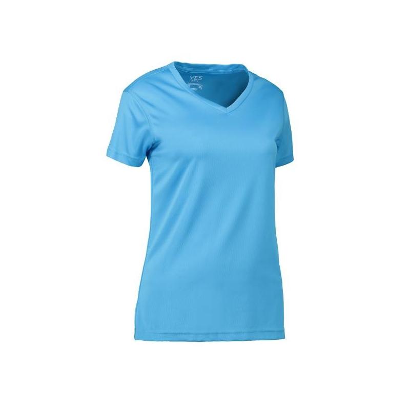 Heute im Angebot: YES Active Damen T-Shirt 2032 von ID / Farbe: cyan / 100% POLYESTER in der Region Celle