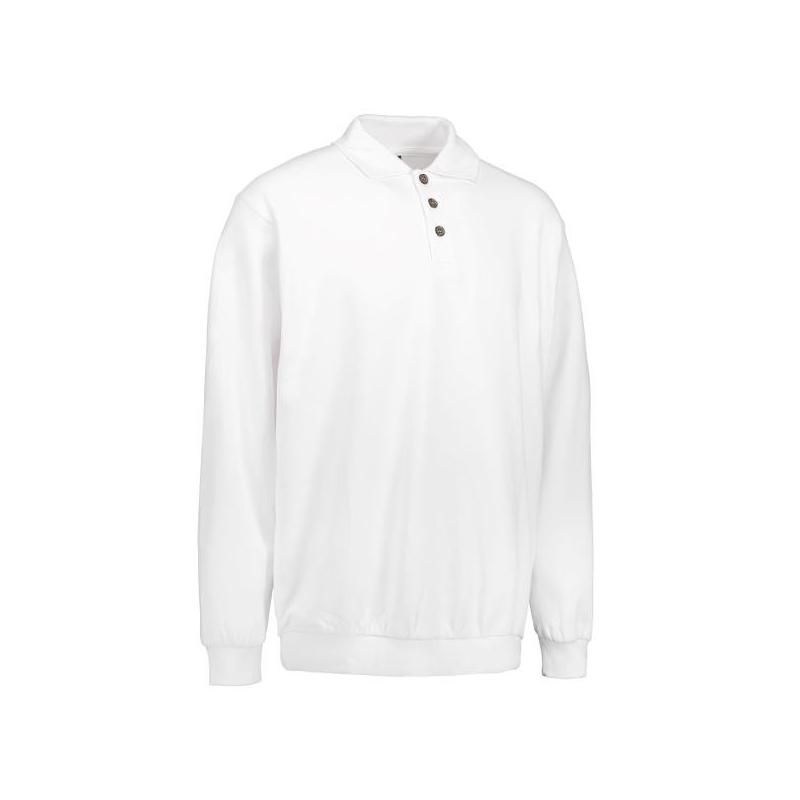 Heute im Angebot: Klassisches Herren Polo-Sweatshirt 601 von ID / Farbe: weiß / 70% BAUMWOLLE 30% POLYESTER in der Region Berlin Friedrichshain