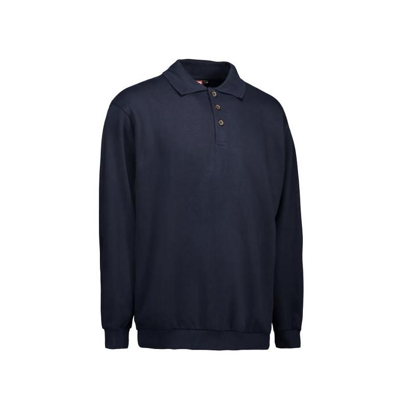 Heute im Angebot: Klassisches Herren Polo-Sweatshirt 601 von ID / Farbe: navy / 70% BAUMWOLLE 30% POLYESTER in der Region Langenfeld 