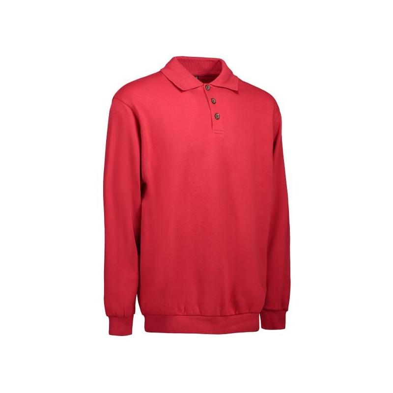 Heute im Angebot: Klassisches Herren Polo-Sweatshirt 601 von ID / Farbe: rot / 70% BAUMWOLLE 30% POLYESTER in der Region Wesel