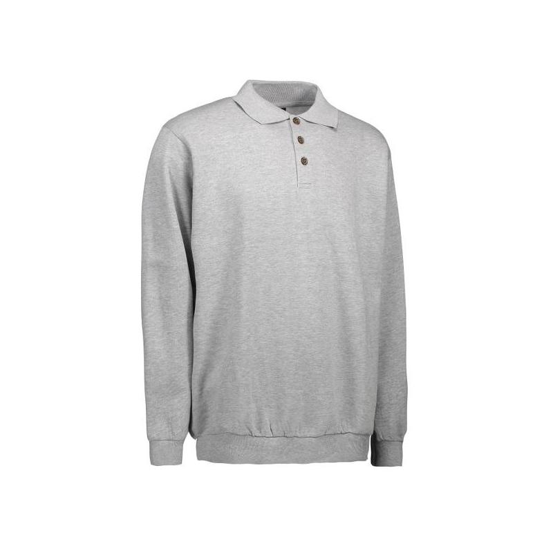 Heute im Angebot: Klassisches Herren Polo-Sweatshirt 601 von ID / Farbe: hellgau / 70% BAUMWOLLE 30% POLYESTER in der Region Gera