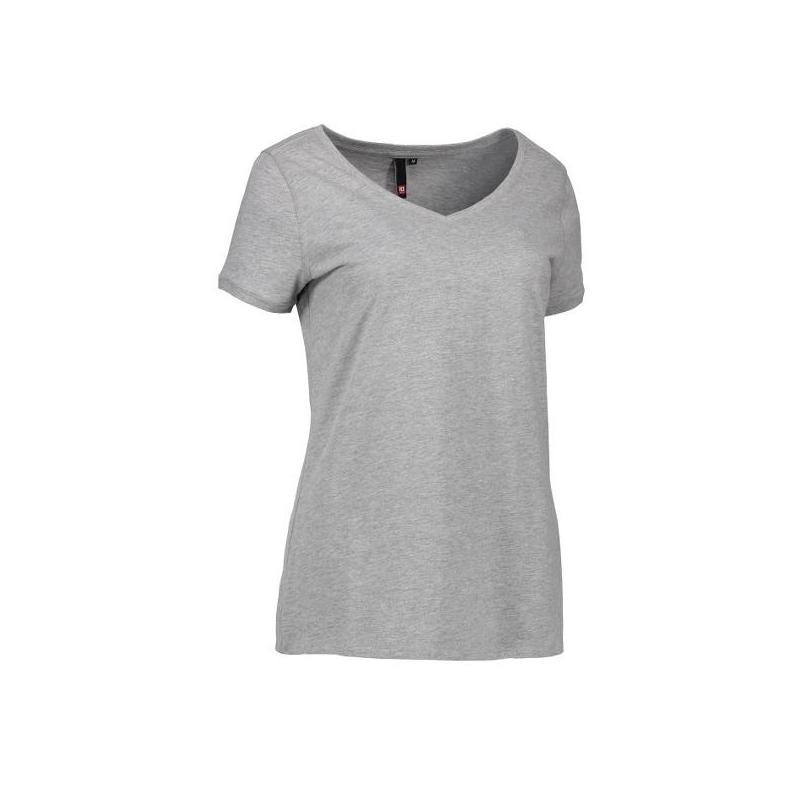 Heute im Angebot: CORE V-Neck Tee Damen T-Shirt 543 von ID / Farbe: grau / 100% BAUMWOLLE in der Region Bestensee