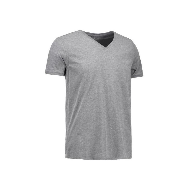 Heute im Angebot: CORE V-Neck Tee Herren T-Shirt 542 von ID / Farbe: grau / 100% BAUMWOLLE in der Region Niemegk