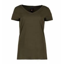 CORE V-Neck Tee Damen T-Shirt 543 von ID / Farbe: oliv / 90% BAUMWOLLE 10% VISKOSE - | MEIN-KASACK.de | kasack | kasacks
