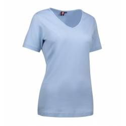 Interlock Damen T-Shirt | V-Ausschnitt | 506 von ID / Farbe: hellblau / 100% BAUMWOLLE - | MEIN-KASACK.de | kasack | kas