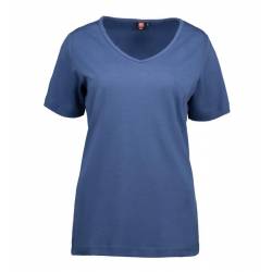 Interlock Damen T-Shirt | V-Ausschnitt | 506 von ID / Farbe: indigo / 100% BAUMWOLLE - | MEIN-KASACK.de | kasack | kasac