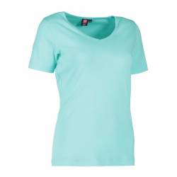 Interlock Damen T-Shirt | V-Ausschnitt | 506 von ID / Farbe: mint / 100% BAUMWOLLE - | MEIN-KASACK.de | kasack | kasacks