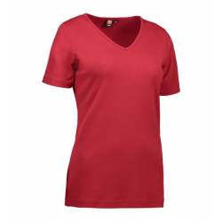 Interlock Damen T-Shirt | V-Ausschnitt | 506 von ID / Farbe: rot / 100% BAUMWOLLE - | MEIN-KASACK.de | kasack | kasacks