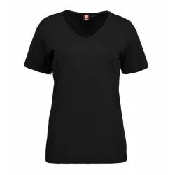 Interlock Damen T-Shirt | V-Ausschnitt | 506 von ID / Farbe: schwarz / 100% BAUMWOLLE - | MEIN-KASACK.de | kasack | kasa