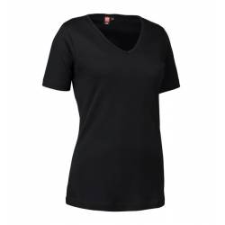 Interlock Damen T-Shirt | V-Ausschnitt | 506 von ID / Farbe: schwarz / 100% BAUMWOLLE - | MEIN-KASACK.de | kasack | kasa