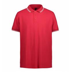 Stretch Herren Poloshirt | Kontrast | 522 von ID / Farbe: rot / 85% BAUMWOLLE 10% VISKOSE 5% ELASTHAN - | MEIN-KASACK.de
