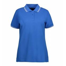 Stretch Damen Poloshirt | Kontrast | 523 von ID / Farbe: blau / 85% BAUMWOLLE 10% VISKOSE 5% ELASTHAN - | MEIN-KASACK.de