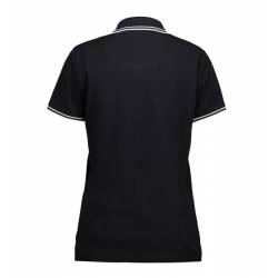 Stretch Damen Poloshirt | Kontrast | 523 von ID / Farbe: schwarz / 85% BAUMWOLLE 10% VISKOSE 5% ELASTHAN - | MEIN-KASACK