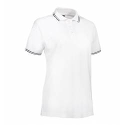 Stretch Damen Poloshirt | Kontrast | 523 von ID / Farbe: weiß / 85% BAUMWOLLE 10% VISKOSE 5% ELASTHAN - | MEIN-KASACK.de
