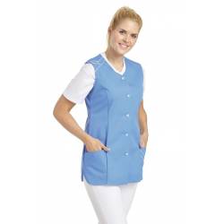 Damen -  Kasack ohne Arm 1247 von LEIBER / Farbe: blau / 65 % Polyester 35 % Baumwolle - | MEIN-KASACK.de | kasack | kas