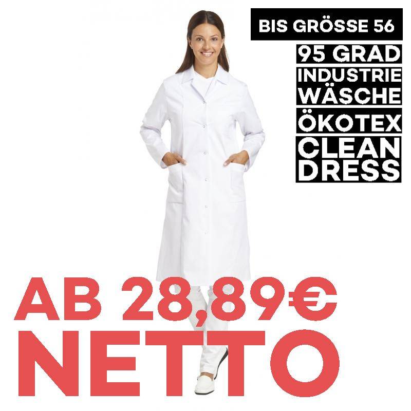 Damenmantel / Arztkittel / Laborkittel -  491 von LEIBER / Farbe: weiß / 65 % Polyester 35 % Baumwolle - | MEIN-KASACK.d