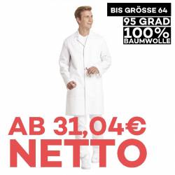 Herrenmantel / Arztkittel / Laborkittel - 181 von LEIBER / Farbe: weiß / 100 % Baumwolle Feinköper - | MEIN-KASACK.de | 