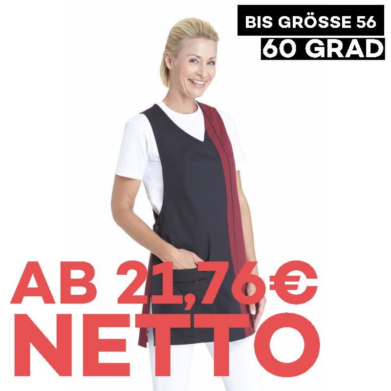 Überwurfschürze 2541 von LEIBER / Farbe: schwarz-rot / 65 % Polyester 35 % Baumwolle - | MEIN-KASACK.de | kasack | kasac