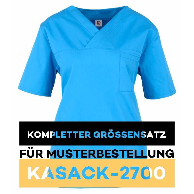 Kompletter Größensatz für Musterbestellung: Damen-Kasack / OP - Kasack - 2700 von MEIN-KASACK.de / Farbe: azur - 1
