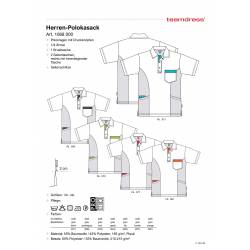Herren - STRETCH-Kasack 1068 von TEAMDRESS / Farbe: weiß-grau-dunkelgrau / 55% Baumwolle / 45% Polyester- 185g/m² - | ME