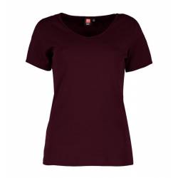 Interlock Damen T-Shirt | V-Ausschnitt | 506 von ID / Farbe: bordeaux / 100% BAUMWOLLE - | MEIN-KASACK.de | kasack | kas