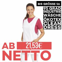 Damen - Überwurfschürze 1227 von LEIBER / Farbe: weiß / 65 % Polyester 35 % Baumwolle - | MEIN-KASACK.de | kasack | kasa