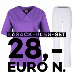 SALE - Kombination aus KASACK 2651 und SCHLUPFHOSE 2648 von MEIN-KASACK.de / Farbe: violett - weiß - | MEIN-KASACK.de | 
