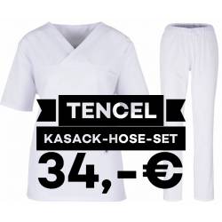 SALE - Kombination aus TENCEL-KASACK 2700 und TENCEL-HOSE 2701 von MEIN-KASACK.de / Farbe: weiß - 1