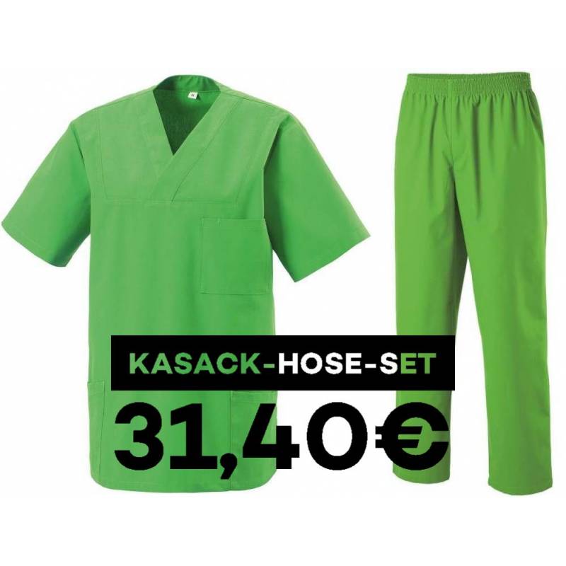SALE - Kombination aus KASACK 273 und  SCHLUPFHOSE 330 von MEIN-KASACK.de / Farbe: LEMON GREEN - | MEIN-KASACK.de | kasa