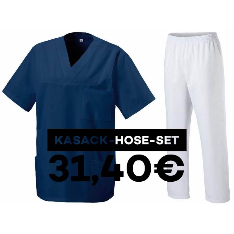 SALE - Kombination aus KASACK 273 und  SCHLUPFHOSE 330 von MEIN-KASACK.de / Farbe: NAVY - WEIß - | MEIN-KASACK.de | kasa