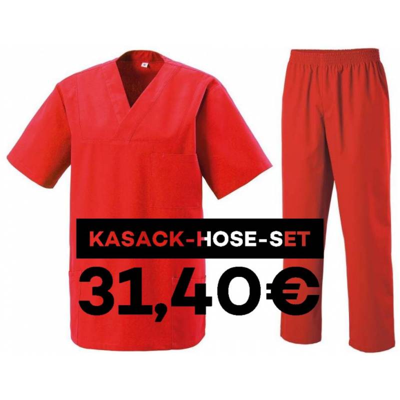 SALE - Kombination aus KASACK 273 und  SCHLUPFHOSE 330 von MEIN-KASACK.de / Farbe: ROT - | MEIN-KASACK.de | kasack | kas