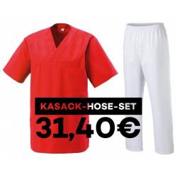 SALE - Kombination aus KASACK 273 und  SCHLUPFHOSE 330 von MEIN-KASACK.de / Farbe: ROT - WEIß - | MEIN-KASACK.de | kasac