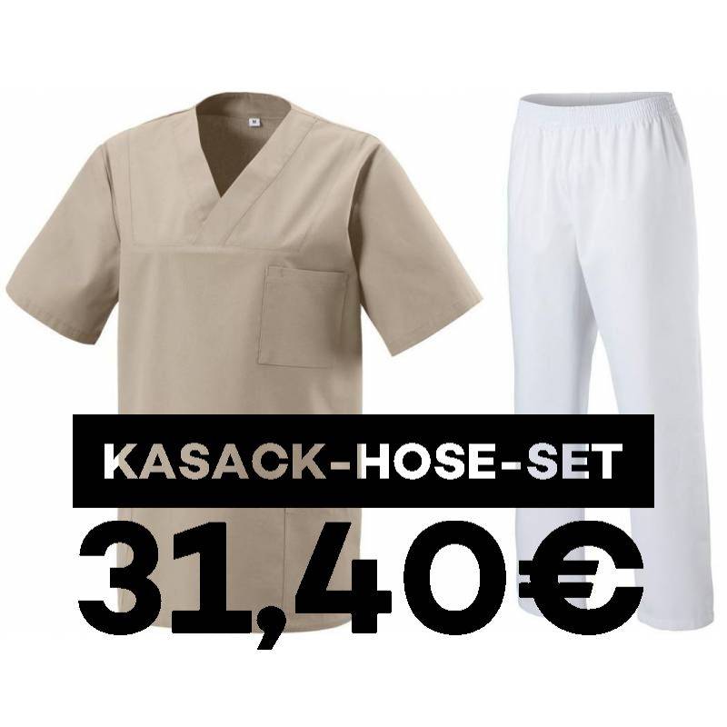 SALE - Kombination aus KASACK 273 und  SCHLUPFHOSE 330 von MEIN-KASACK.de / Farbe: SAND-WEIß - | MEIN-KASACK.de | kasack