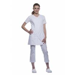 Damen-Kasack - ohne Arm - KS 40 von KARLOWSKY / Farbe: weiß / 65% Polyester-35% Baumwolle-215 g - 2