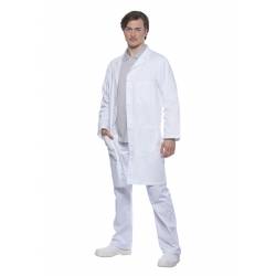 Herrenmantel / Arztkittel / Laborkittel - BMM 2 von KARLOWSKY  / Farbe: weiß / 65% Polyester - 35% Baumwolle - 195 g/m² - 2