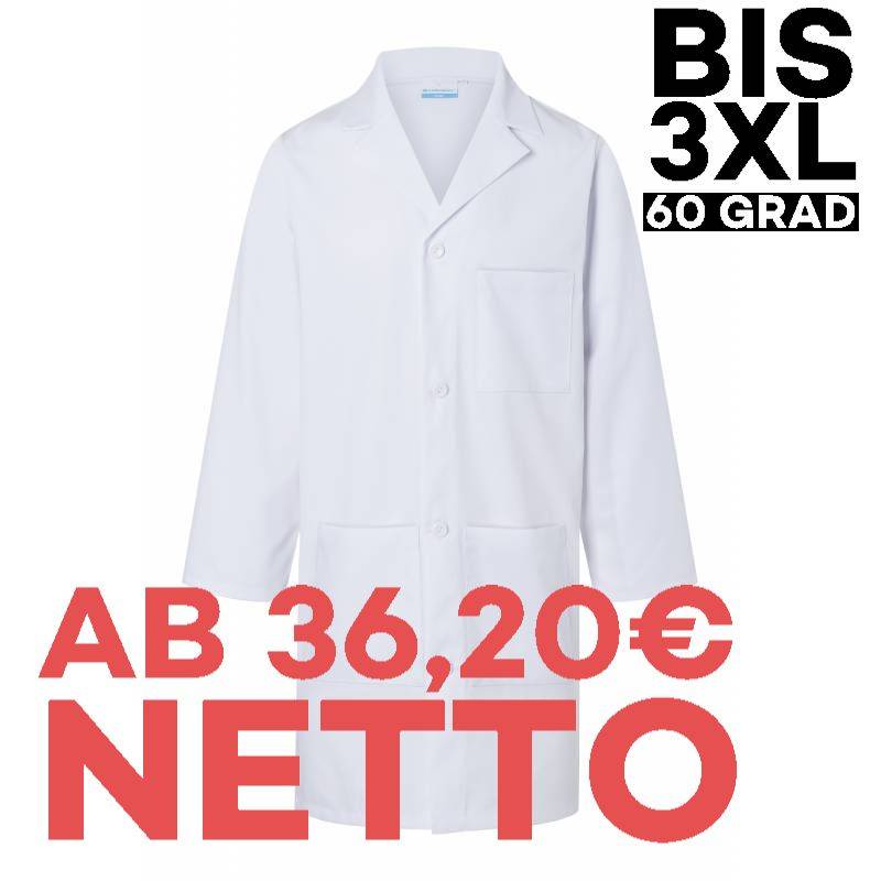 Herrenmantel / Arztkittel / Laborkittel - BMM 2 von KARLOWSKY  / Farbe: weiß / 65% Polyester - 35% Baumwolle - 195 g/m² - 1