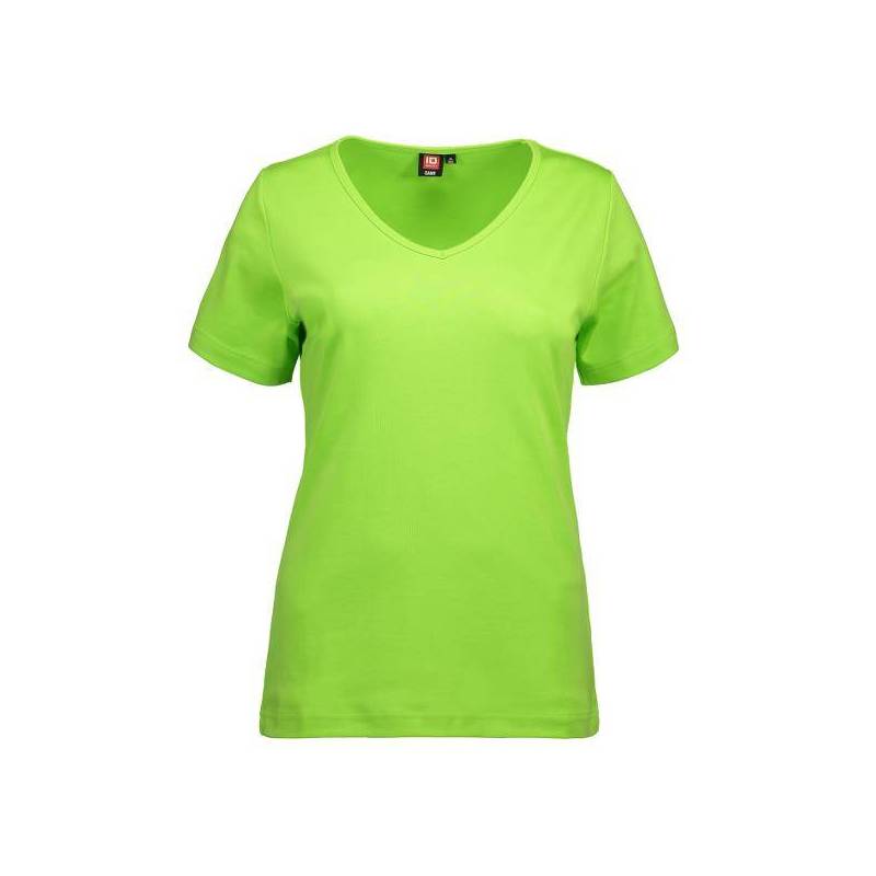 RESTPOSTEN: Interlock Damen T-Shirt | V-Ausschnitt | 506 von ID / Farbe: lime / 100% BAUMWOLLE - 1