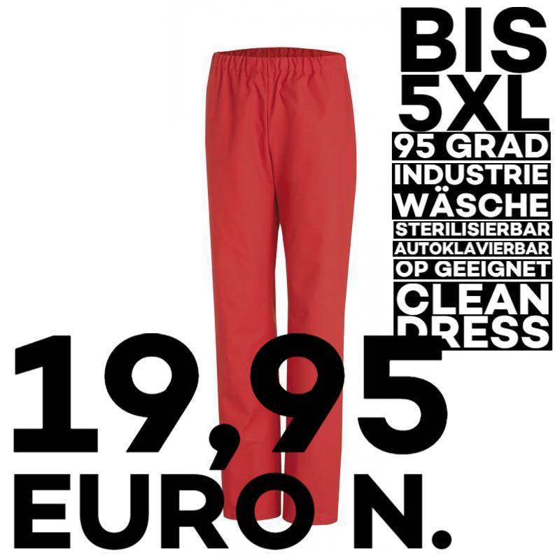 Herren - Schlupfhose  / OP-Hose 780 von LEIBER / Farbe: rot / 50 % Baumwolle 50 % Polyester - 1
