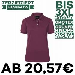 Damen Workwear Poloshirt | PF 6 von KARLOWSKY / Farbe: aubergine / 51% Polyester / 47% BW / 2% Elastane - | MEIN-KASACK.