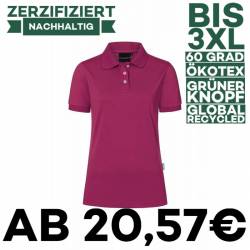 Damen Workwear Poloshirt | PF 6 von KARLOWSKY / Farbe: fuchsia / 51% Polyester / 47% BW / 2% Elastane - | MEIN-KASACK.de