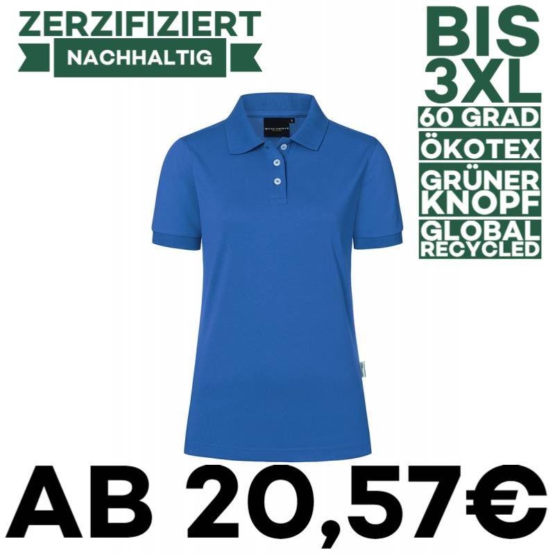 Damen Workwear Poloshirt | PF 6 von KARLOWSKY / Farbe: königsblau / 51% Polyester / 47% BW / 2% Elastane - | MEIN-KASACK