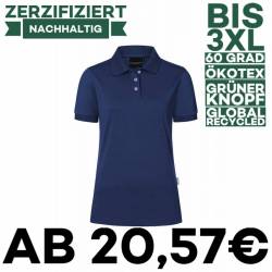 Damen Workwear Poloshirt | PF 6 von KARLOWSKY / Farbe: marine / 51% Polyester / 47% BW / 2% Elastane - | MEIN-KASACK.de 