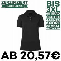 Damen Workwear Poloshirt | PF 6 von KARLOWSKY / Farbe: schwarz / 51% Polyester / 47% BW / 2% Elastane - | MEIN-KASACK.de
