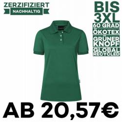 Damen Workwear Poloshirt | PF 6 von KARLOWSKY / Farbe: waldgrün / 51% Polyester / 47% BW / 2% Elastane - | MEIN-KASACK.d