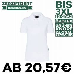 Damen Workwear Poloshirt | PF 6 von KARLOWSKY / Farbe: weiß / 51% Polyester / 47% BW / 2% Elastane - | MEIN-KASACK.de | 