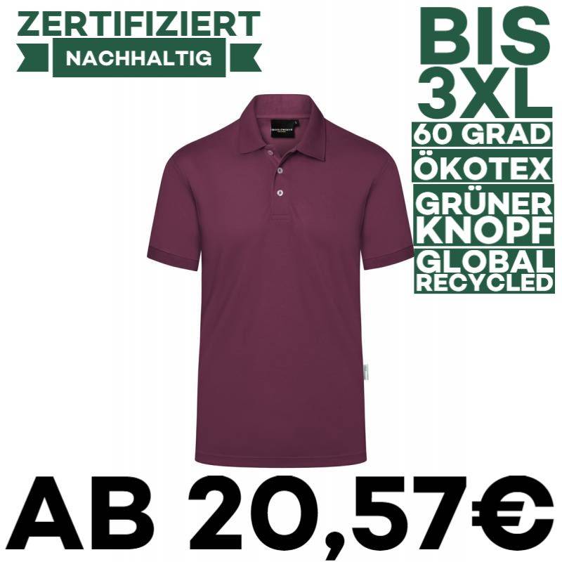 Herren Workwear Poloshirt | PM 6 von KARLOWSKY / Farbe: aubergine / 51% Polyester / 47% BW / 2% Elastane - | MEIN-KASACK
