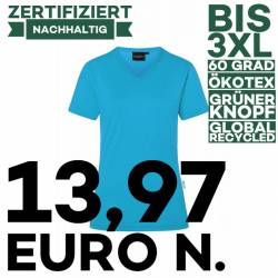 Damen Workwear T-Shirt| TF 5 von KARLOWSKY / Farbe: pazifikblau / 51% Polyester / 46% BW / 3% Elastane - | MEIN-KASACK.d