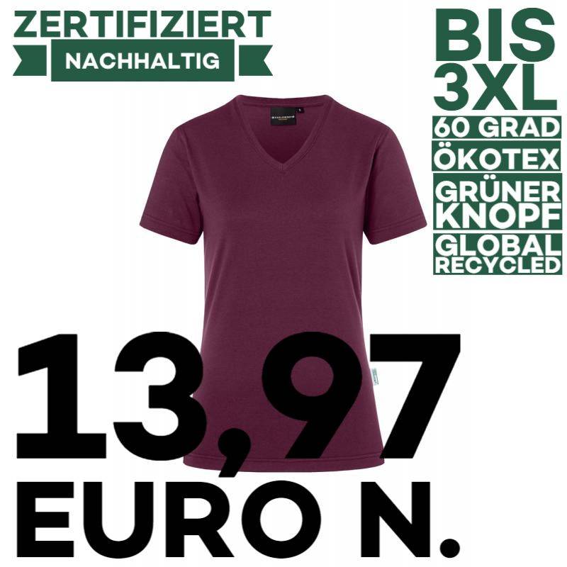 Damen Workwear T-Shirt| TF 5 von KARLOWSKY / Farbe: aubergine / 51% Polyester / 46% BW / 3% Elastane - | MEIN-KASACK.de 