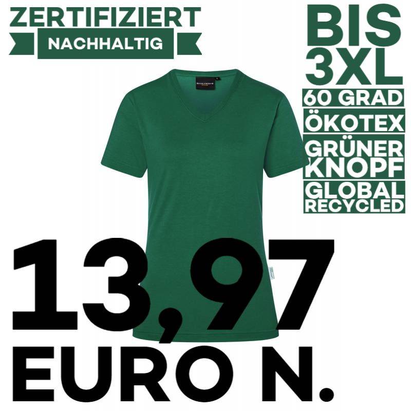 Damen Workwear T-Shirt| TF 5 von KARLOWSKY / Farbe: waldgrün / 51% Polyester / 46% BW / 3% Elastane - | MEIN-KASACK.de |